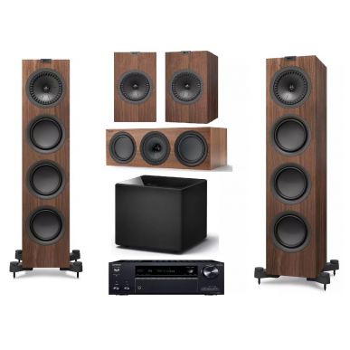 Домашний кинотеатр 5.1 KEF Q750 Satin Walnut + AV-ресивер Onkyo TX-NR696 B M3